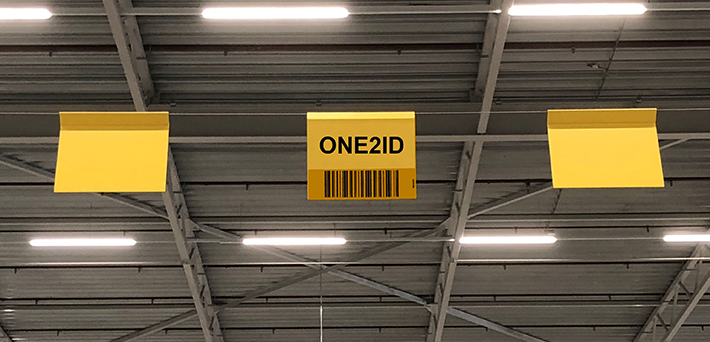 ONE2ID clip-on bord bulklocatie opslag voorraadlocatie magazijnborden